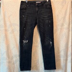 CAbi Black Distressed Slim Boyfriend Jeans #3749